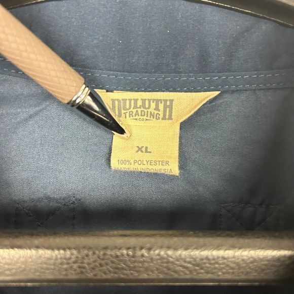 Duluth Trading Co. Men's XL Golf Windbreaker‎ Jacket 1/4 Zip Polyester Navy Blue - Picture 2 of 4